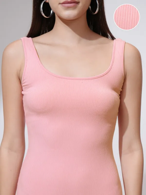 Tokyo Talkies Women Pink Solid Bodycon Dress