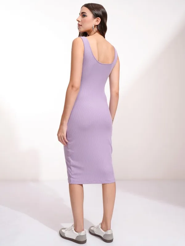 Tokyo Talkies Women Lavender Solid Bodycon Dress