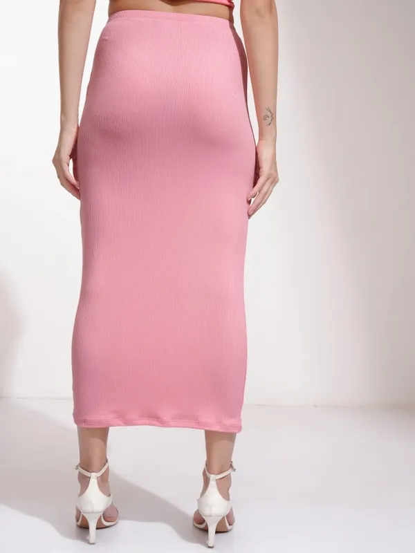 Tokyo Talkies Women Pink Midi Skirt