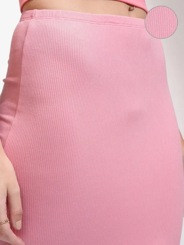 Tokyo Talkies Women Pink Midi Skirt