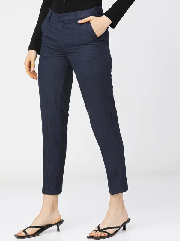 Checked Regular Fit Casual Trouser