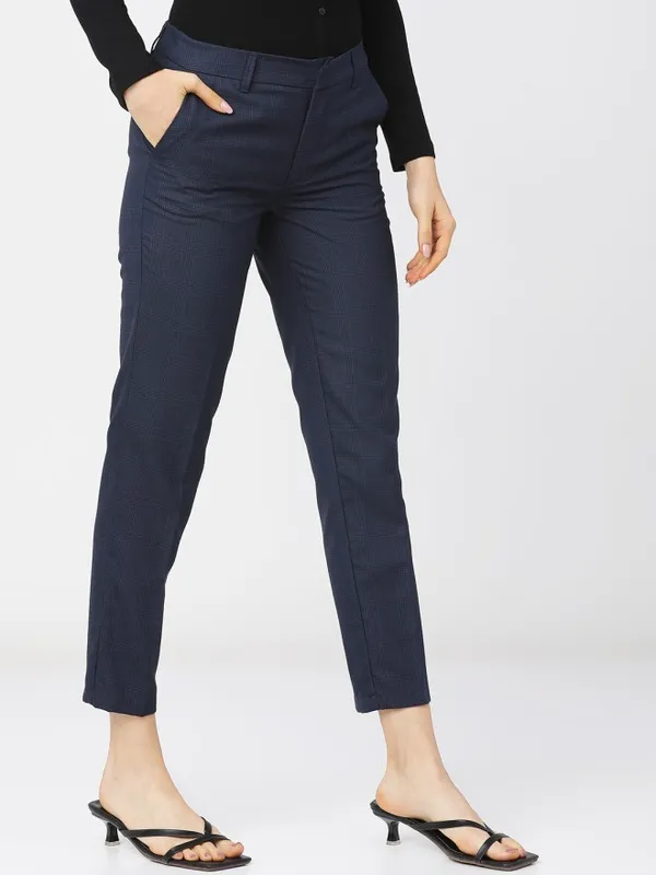 Checked Regular Fit Casual Trouser