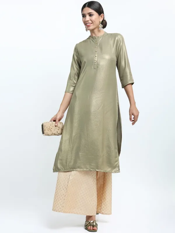 Vishudh Women Beige Printed Straight Palazzos