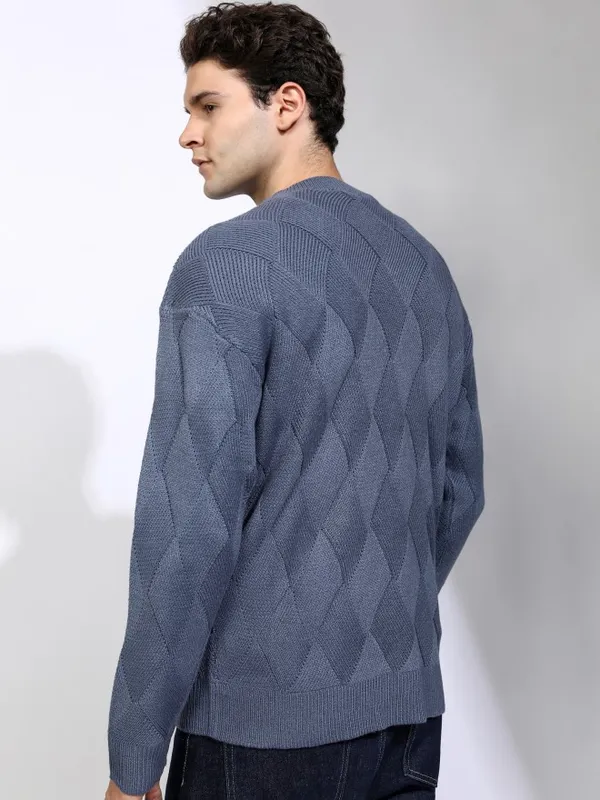 Highlander Men Grey Round Neck Pullover