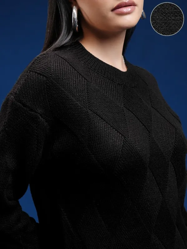 Women Self Design Sweater
