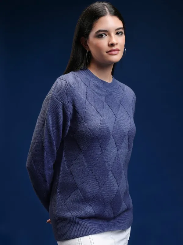 Women Self Design Sweater