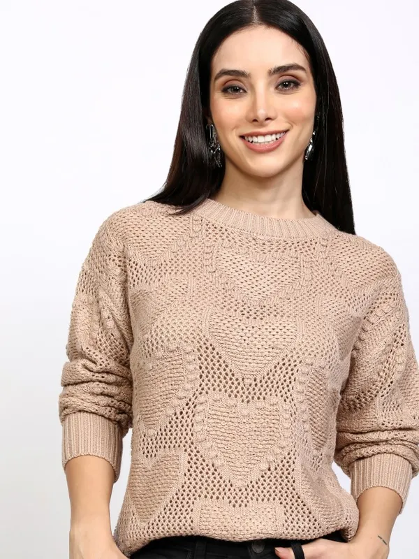 Women Self Design Sweater