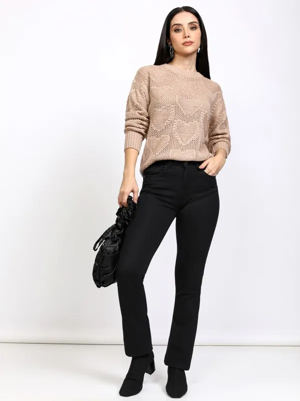 Women Self Design Sweater