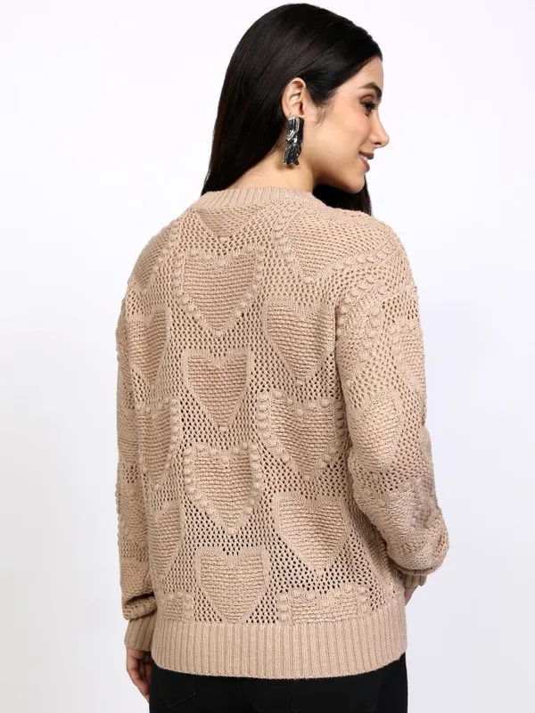 Women Self Design Sweater