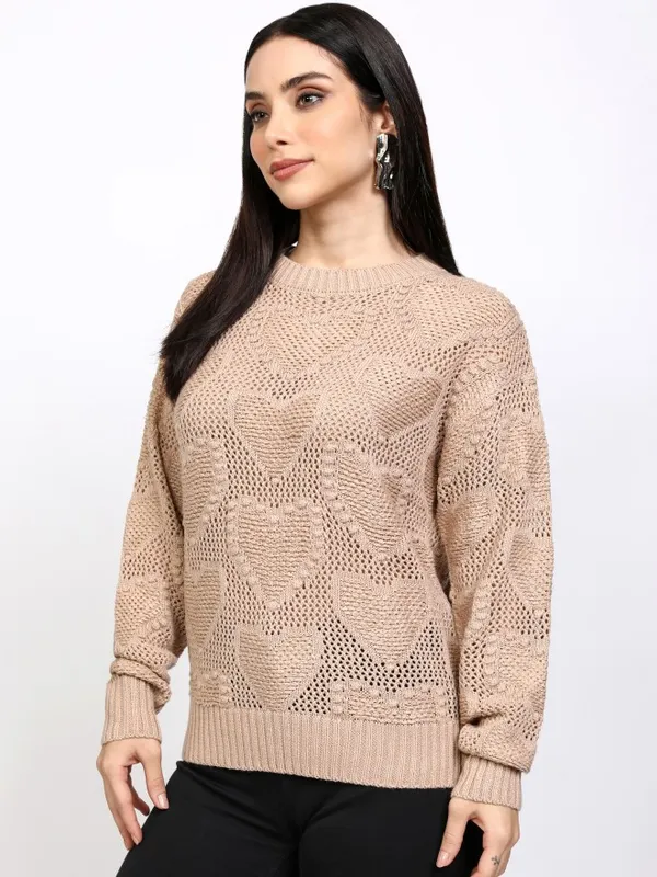 Women Self Design Sweater
