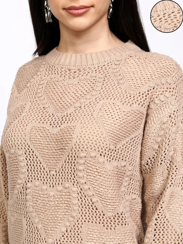 Women Self Design Sweater