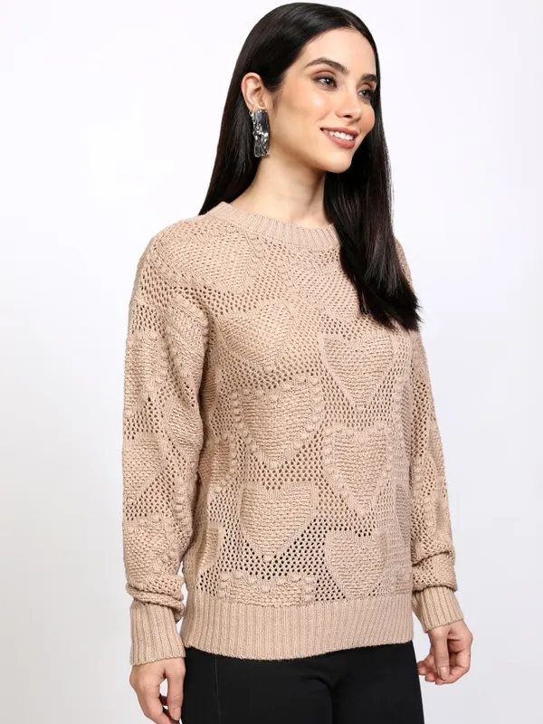 Women Self Design Sweater