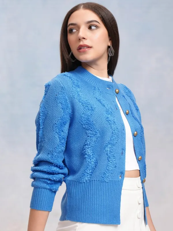 Women Self Design Sweater