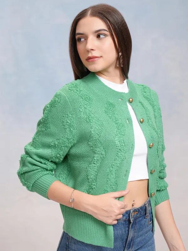 Women Self Design Sweater