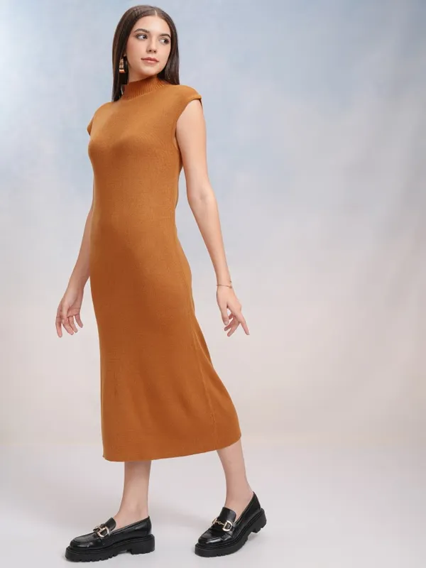 Tokyo Talkies Women Orange Solid Sheath Dress