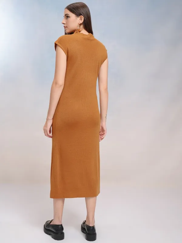 Tokyo Talkies Women Orange Solid Sheath Dress