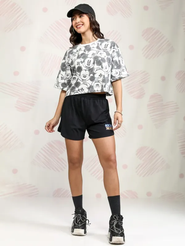 Mickey Mouse Printed Boxy Fit T-Shirt