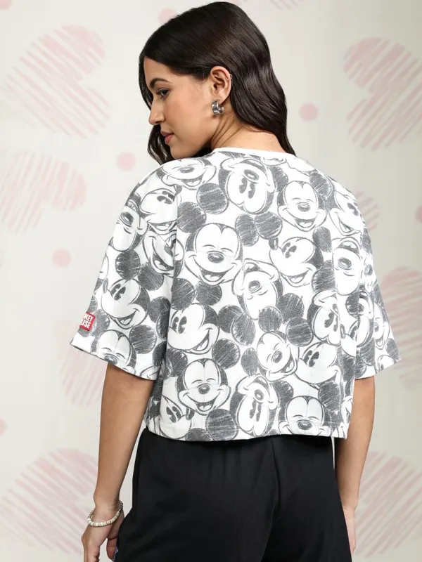 Mickey Mouse Printed Boxy Fit T-Shirt