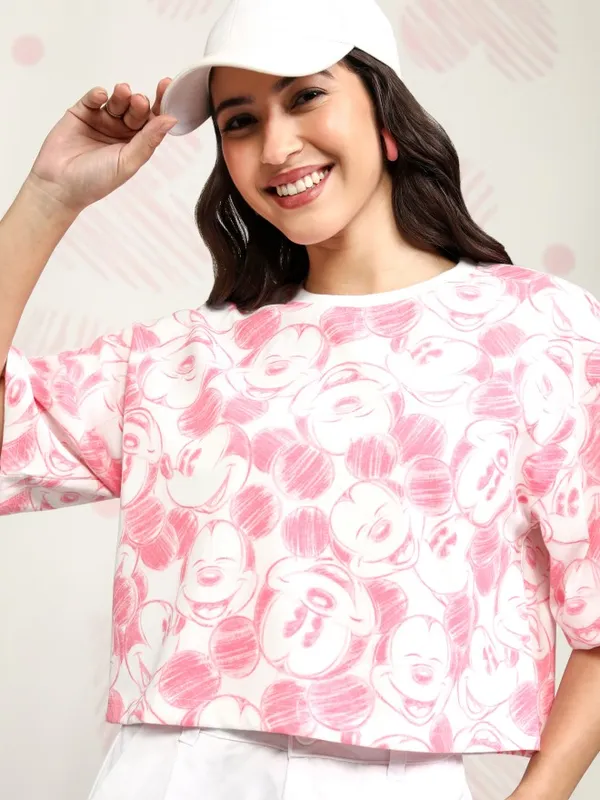 Mickey Mouse Printed Boxy Fit T-Shirt