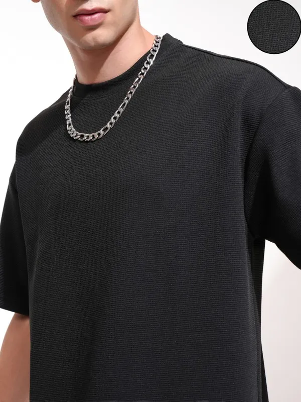 Highlander Men Black T-Shirt With Shorts Co-Ords