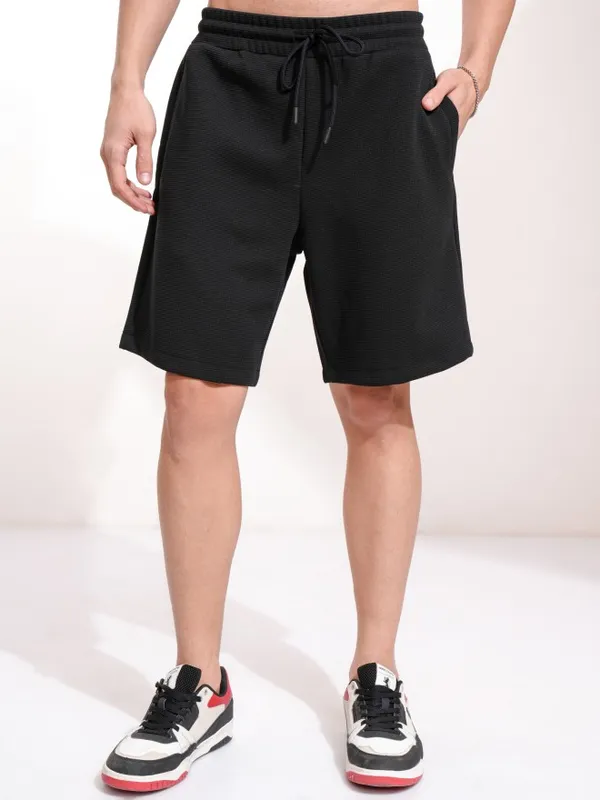 Highlander Men Black T-Shirt With Shorts Co-Ords