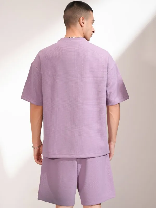 Highlander Men Mauve T-Shirt With Shorts Co-Ords