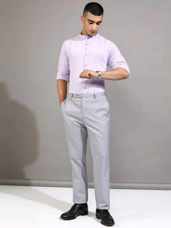 Highlander Men Lavender Checked Regular Fit Casual Shirt