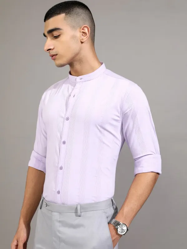 Highlander Men Lavender Checked Regular Fit Casual Shirt
