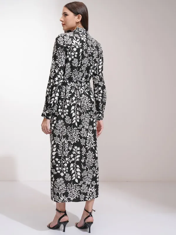 Tokyo Talkies Women Black Printed Shirt Dress