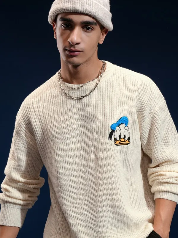Donald Duck Men Cable Knit Sweater