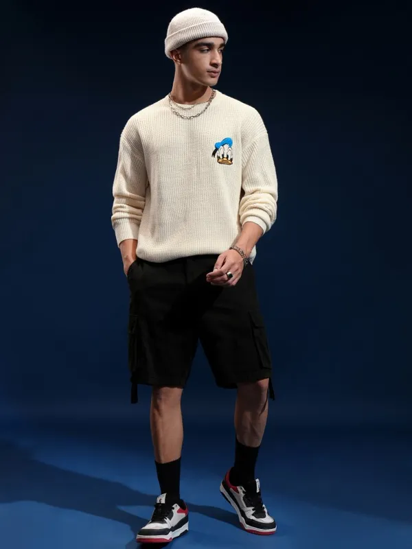Donald Duck Men Cable Knit Sweater