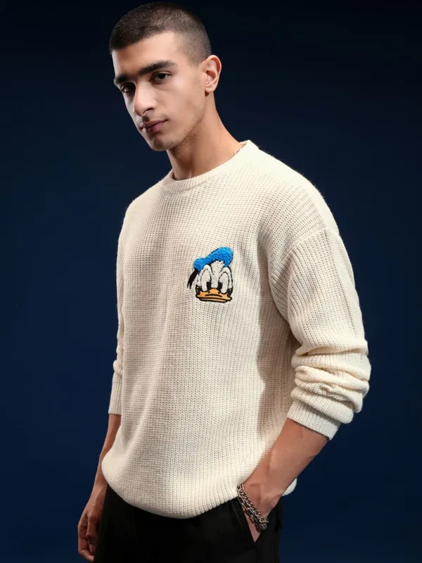 Donald Duck Men Cable Knit Sweater