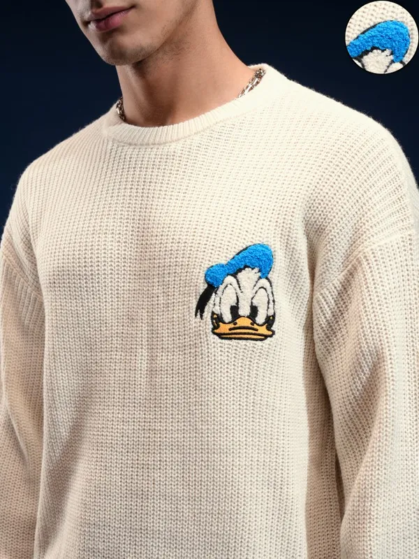 Donald Duck Men Cable Knit Sweater