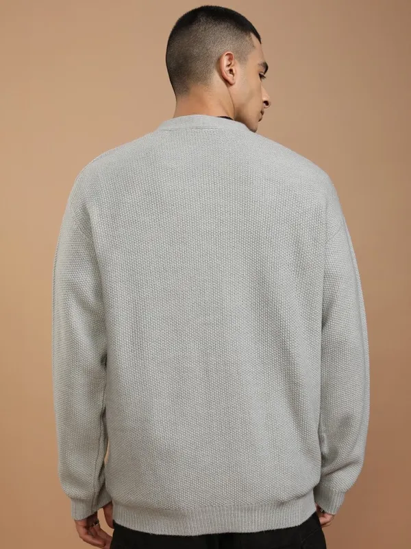 Pluto Men Self Design Sweater