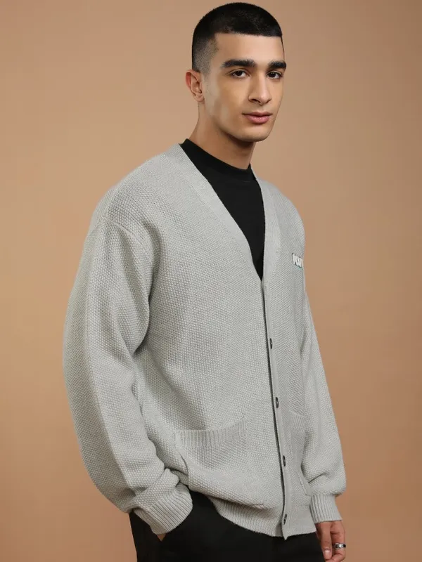 Pluto Men Self Design Sweater