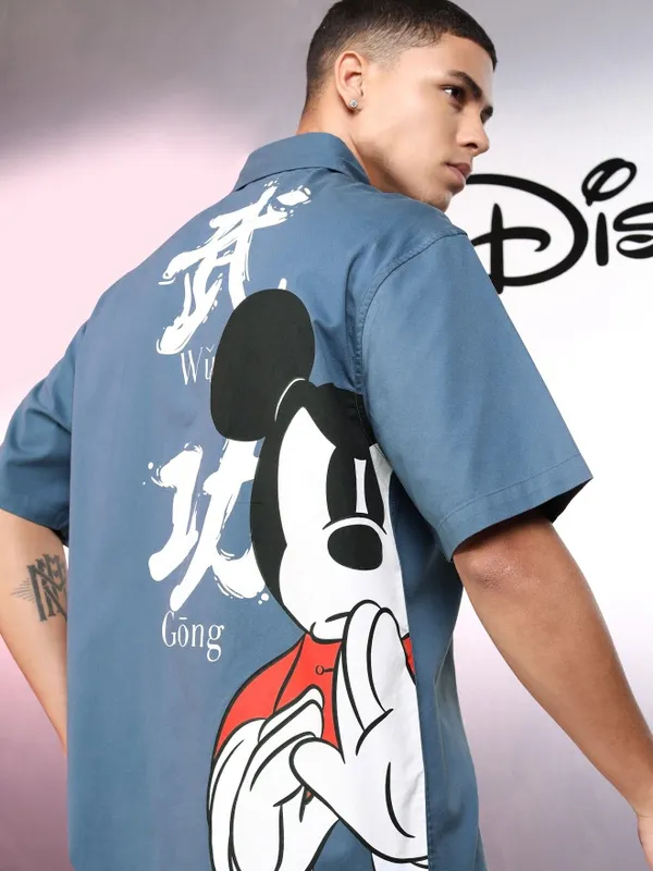 Mickey Mouse Men Oversized Fit Casual Shirt