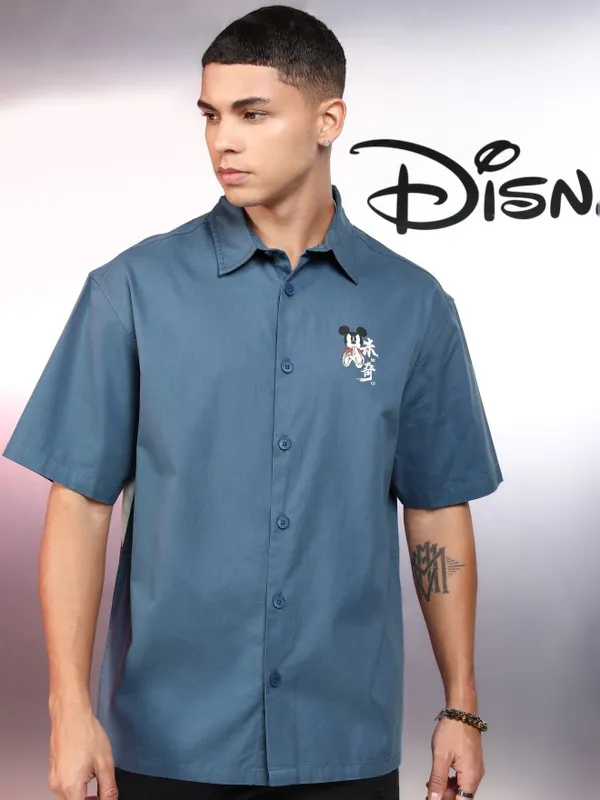 Mickey Mouse Men Oversized Fit Casual Shirt
