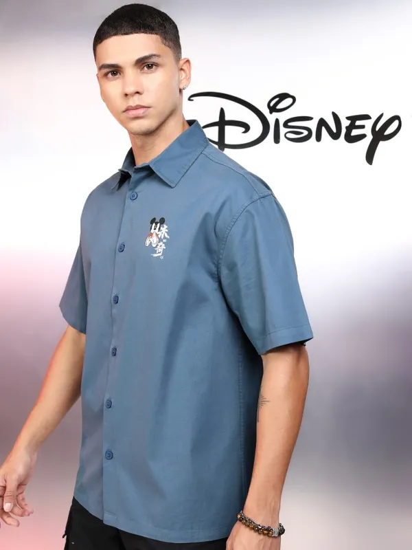 Mickey Mouse Men Oversized Fit Casual Shirt