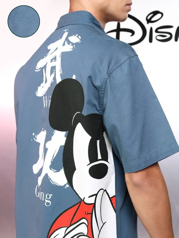Mickey Mouse Men Oversized Fit Casual Shirt