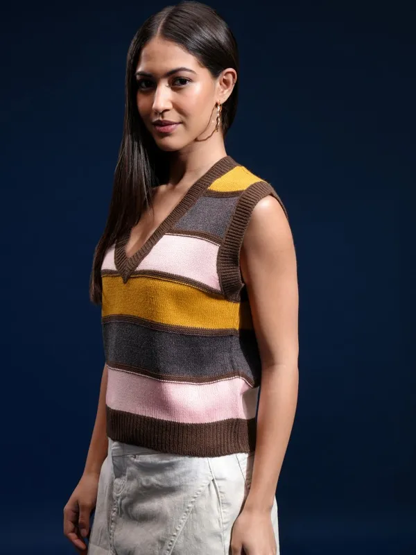 Women Self Design Sweater