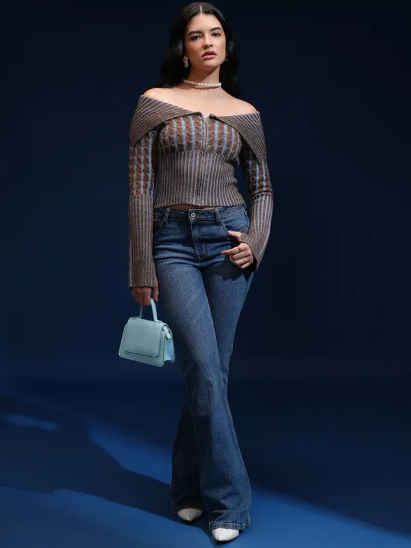 Women Self Design Sweater