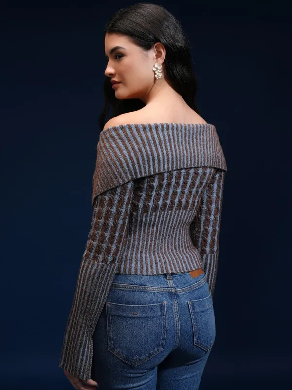 Women Self Design Sweater