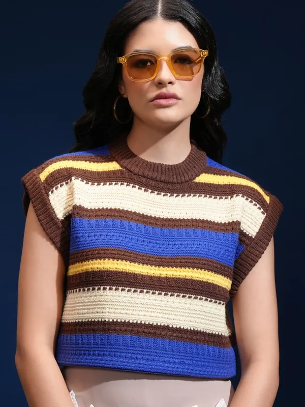 Women Self Design Sweater