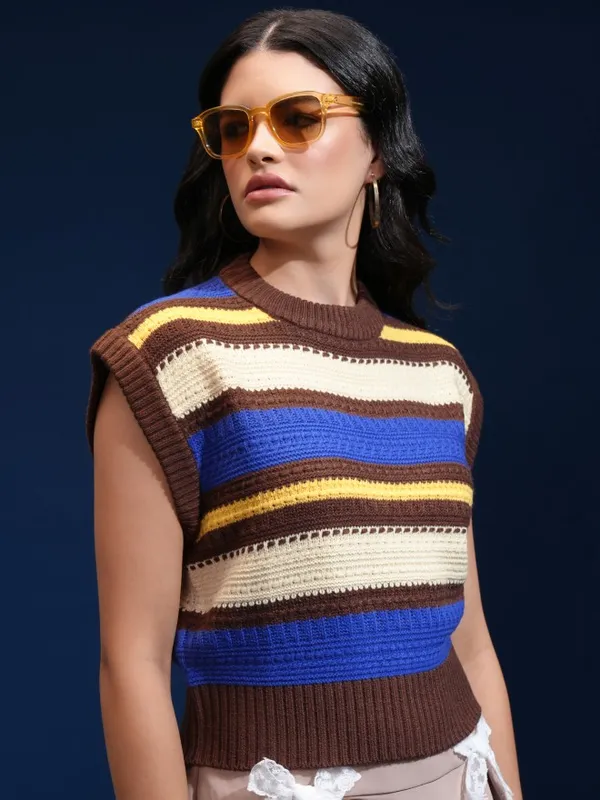 Women Self Design Sweater