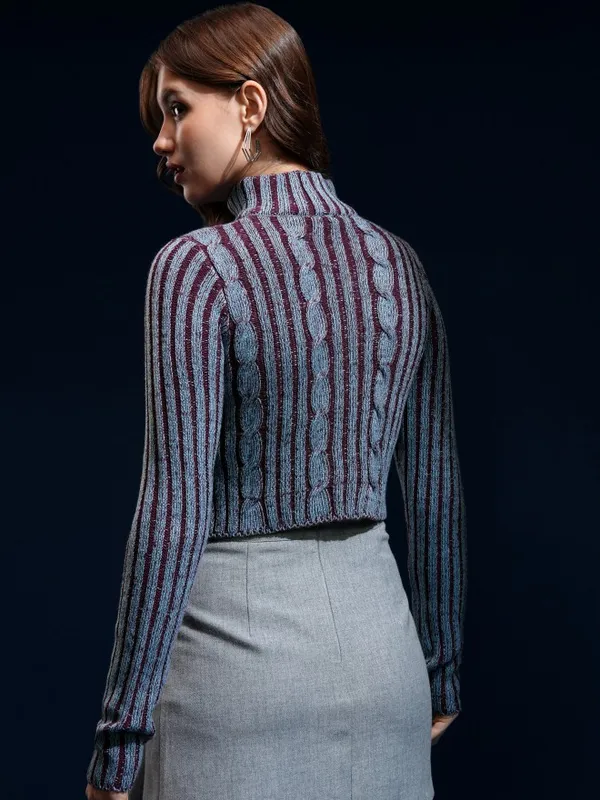 Women Self Design Sweater