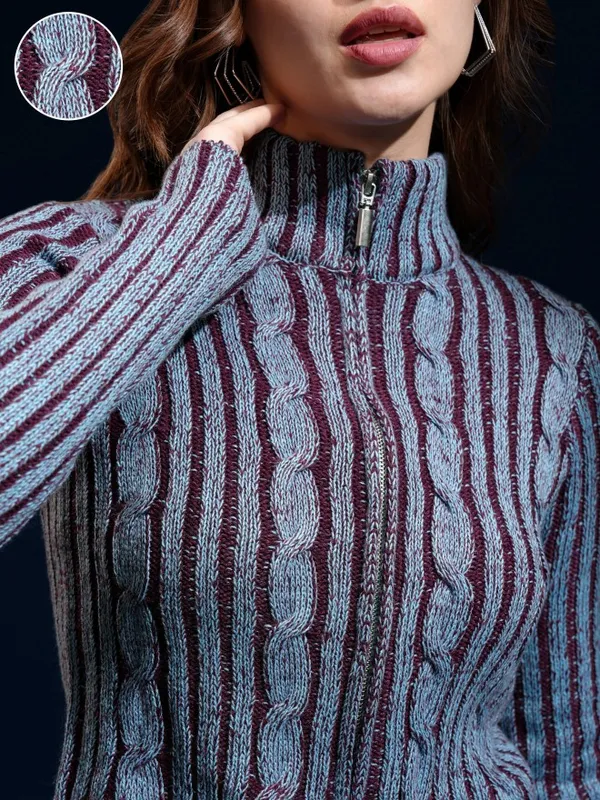 Women Self Design Sweater