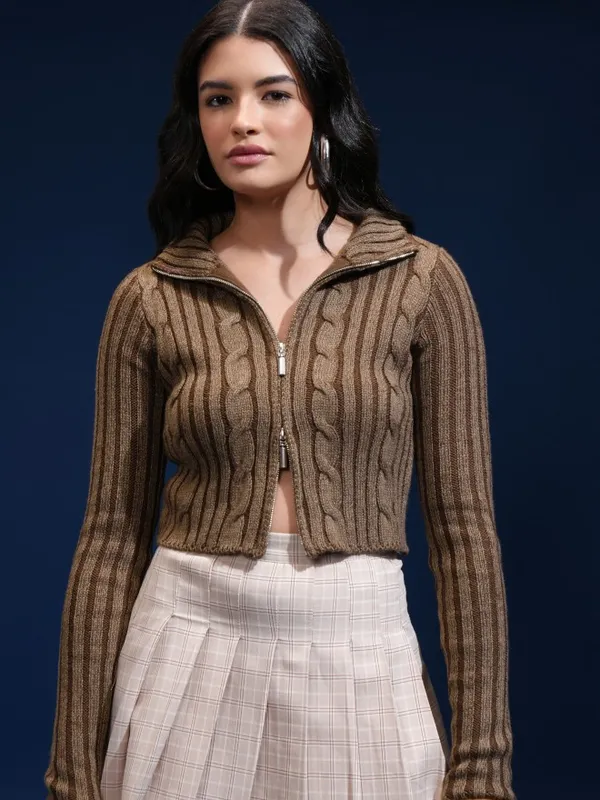 Women Self Design Sweater