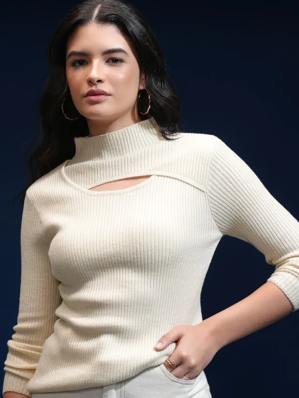 Women Self Design Sweater