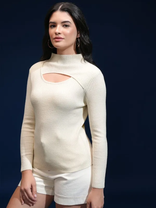 Women Self Design Sweater