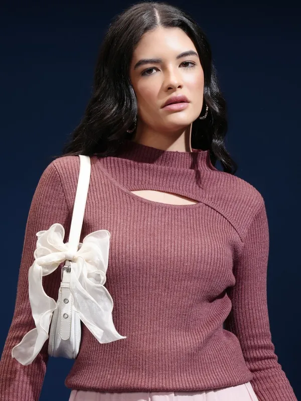 Women Self Design Sweater